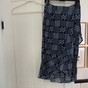 Julia Amory slim ruffle skirt Navy Blue Patterned Skirt medium